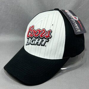 Coors Light Beer BioDomes Stretch Fit Hat Pinstripe Golden Colorado Golfer Mens